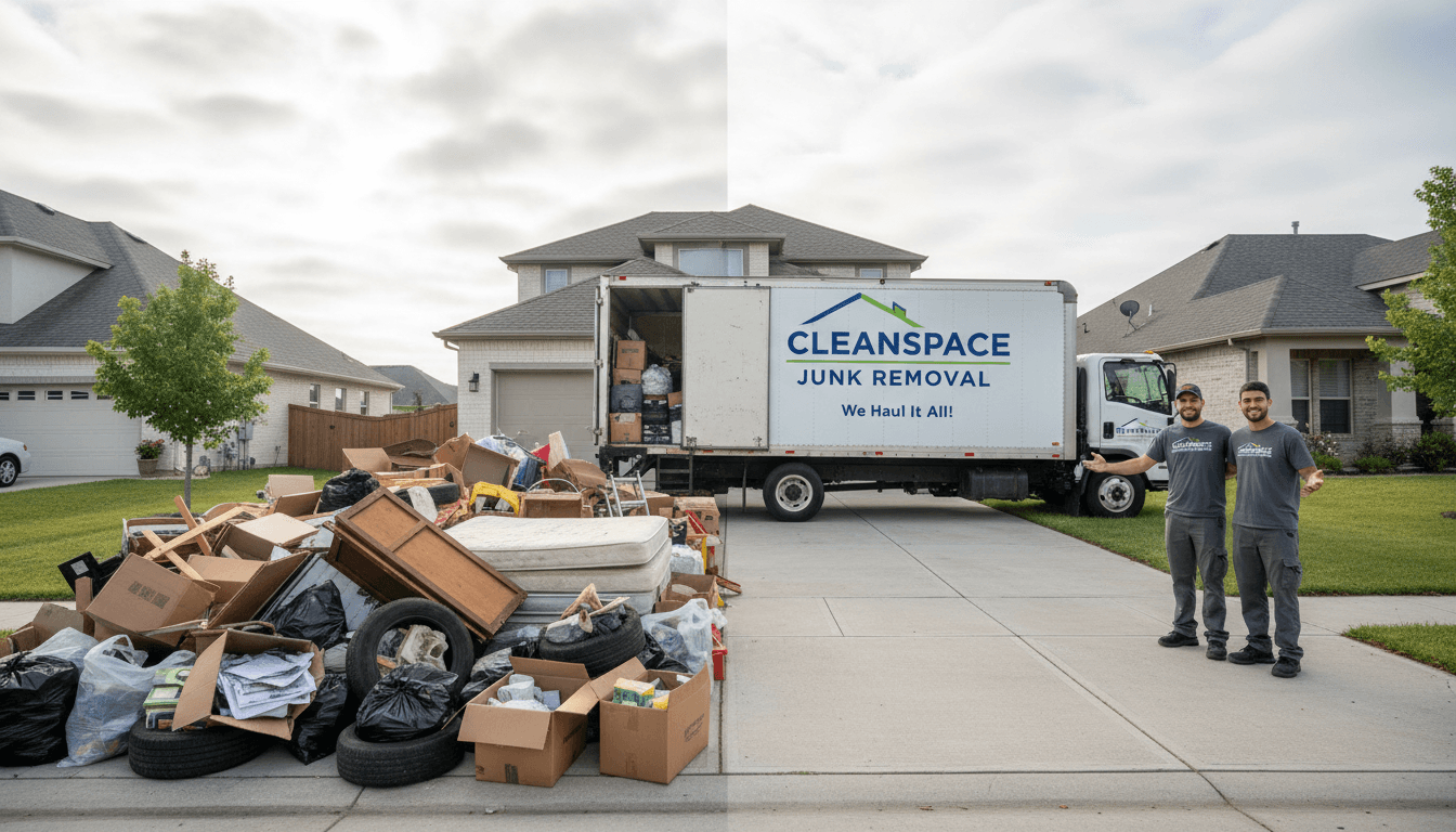 Pile of junk and old furniture ready for removal